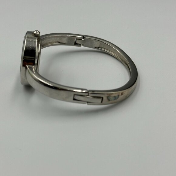3/$30 Folio Watch Women Silver Bangle Band Floating Crystal Accent Works 6.75" - Picture 7 of 14